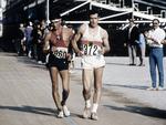 Bernd Kannenberg (th.) vandt OL-guld i München i 50 km kapgang til Vesttyskland i 1972. Det tog ham 3.56,11 timer.  