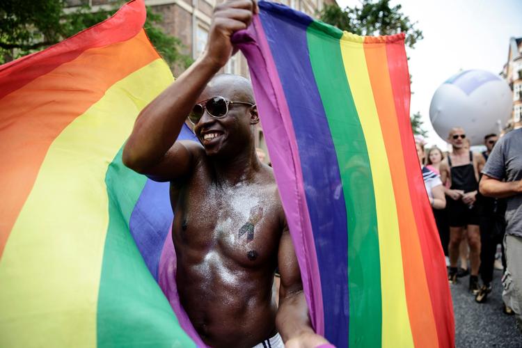 Regnbueflaget luftes ofte i forbindelse med demonstrationer for LGBT-rettigheder. Billedet her stammer fra Copenhagen Pride 2015. 