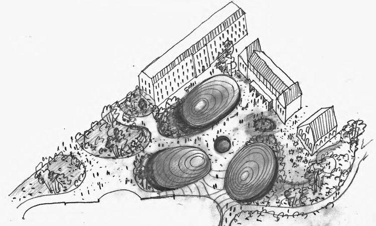 Udkast til stenhaven i det nye Statens Naturhistoriske Museum. Illustration: Claus Pryds og Lundgaard Tranberg Arkitekter
