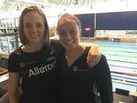 Det danske VM-hold i svømning blev i dag suppleret med holdkammeraterne Marina Heller Hansen (tv.) og Anina Nicole Lund. 