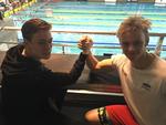 Armlægningen mellem brystsvømmerne Philip Greve (tv.) og Tobias Bjerg (th.) har stået på i et par år, og skulle gerne resultere i, at de begge kommer med til OL i 2020. 