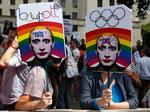 Billedet af præsident Putin med make-up blev i sidste uge føjet til det officielle russiske indeks over ulovligt ekstremistisk materiale. 