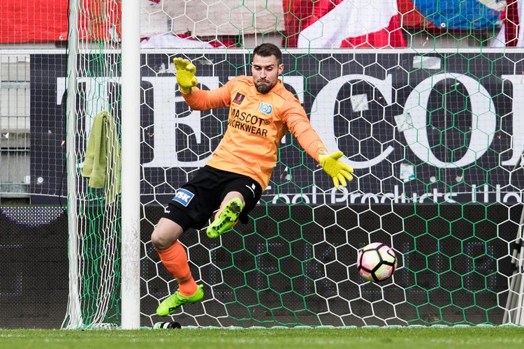 Målmand Thomas Nørgaard var blandt Silkeborgs profiler i 0-0-kampen mod Viborg. 