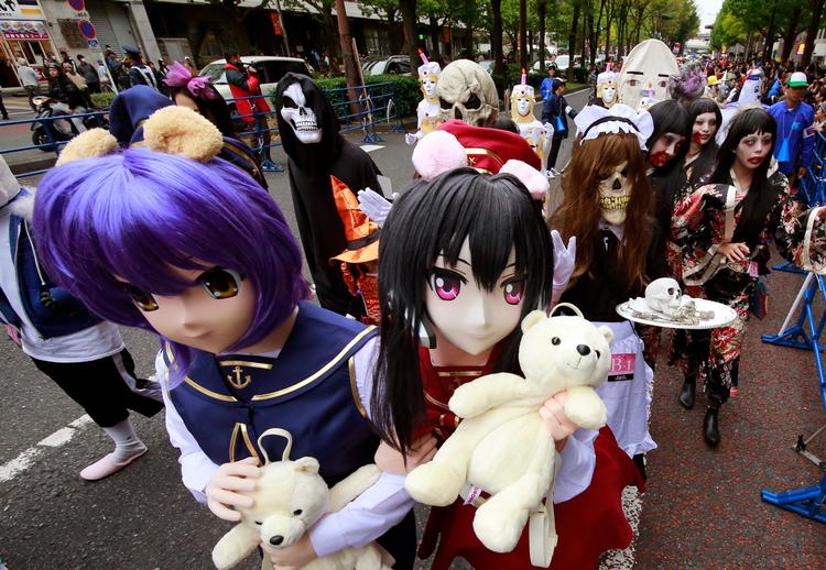 Japanske unge ved et karneval i byen Kawasaki i 2016. 