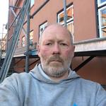 John Ekebjerg-Jakobsen og hans tre kolleger på stilladset her til morgen, har alle fire stemt nej til den overenskomst, som ligger på bordet, og som har været til urafstemning. Hvis det bliver et nej kan op mod 600.000 private lønmodtagere ryge i storstrejke. Foto: John Ekebjerg-Jakobsen  