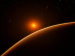 Illustrationen her viser exoplaneten LHS 1140b, som en tegner forestiller sig den. Planeten kredser om en rød dværgstjerne 40 lysår fra Jorden, og den er nok for tiden den bedste kandidat til titlen 'det bedste sted at søge efter liv som vi kender det, udenfor Solsystemet'.  
