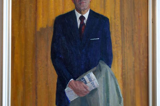 Hilmar Baunsgaard var statsminister fra 1968 - 1971. Malet af Christian Pedersen-Bellinge.
 