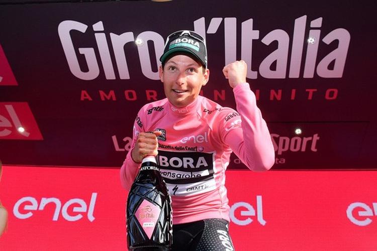 Lukas Pöstlberger kan få svært ved at opleve en tilsvarende jubelstund sidst på eftermiddagen. Foto: La Presse-D'Alberto/Ferrari. 