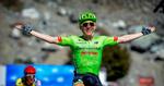 Andrew Talanskyjubler. mens Rafal Majka, der anes i baggrunden, bliver distanceret på de sidste meter af kongeetapen i Tour of California. Foto: Getty Images for Amgen Tour of California. 