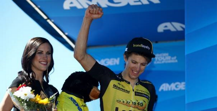 George Bennet har svært ved at fatte, at han er ny indehaver af førertrøjen i Tour of California. Foto: Getty Images for Amgen Tour of California. 