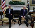 Natos generalsekretær, Jens Stoltenberg, og  præsident Donald Trump. 