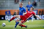 Mikkel Rygaard (blåt) har været en af sæsonens allerbedste Lyngby-spillere. Her er han i duel med FCK's William Kvist i 3-1-kampen mod mestrene i næstsidste spillerund. 