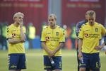 Slukørede Brøndby-spillere efter slutfløjtet. 