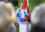 Morten Messerschmidt taler i hjemstavnen Frederikssund efter syv måneders sygemelding. 