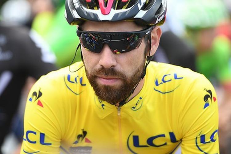 Thomas De Gendt er parat til at slås for sin gule førertrøje på dagens enkeltstart. Foto. ASO/A. Broadway. 
