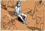 Mange synes, at de står udenfor fællesskaberne, viser en ny undersøgelse. Der også peger på, at der er stadig flere unge, der føler sig ensomme. Tegning Mette Dreyer