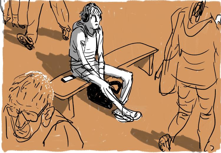 Mange synes, at de står udenfor fællesskaberne, viser en ny undersøgelse. Der også peger på, at der er stadig flere unge, der føler sig ensomme. Tegning Mette Dreyer