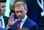 Christian Lindner fejrer valgsejren hjemme i Nordrhein-Westfalen, hvor han kommer fra. 