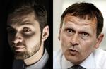 Til venstre lakridskongen Johan Bülow og til højre DSB’s koncerndirektør, Flemming Jensen. Arkivfoto Thomas Emil Sørensen/Jens Dresling