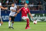 Marcus Ingvartsen havde det svært i 3-0-nederlaget til Tyskland. 