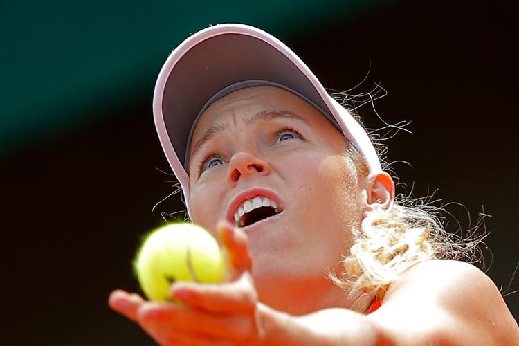 Caroline Wozniacki havde lidt svært ved at få lukket kampen mod japansk outsider. 