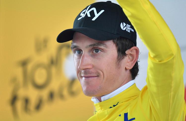 Geraint Thomas er i gult efter sejren i dagens enkeltstart.  