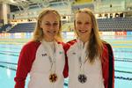 Danmarks tre medaljer ved junior-EM er vundet af Katrine Bukh Villesen (tv.) med to gange guld og OL-deltageren Julie Kepp Jensen (th.) med en sølv. 