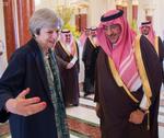Theresa May under et diplomatisk besøg i Saudi-Arabien i april. 
Arkivfoto. 