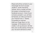 Denne besked er dukket op i millioner af menneskers Facebook Messenger-vinduer i den forløbne uge. Men det er altså rent fup  