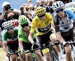Aru (tv.), Uran, Froome og Bardet. En af de fire vinder Tour de France.  