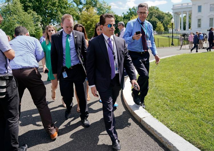 Anthony Scaramucci under et møde med pressen i Det Hvide Hus.  