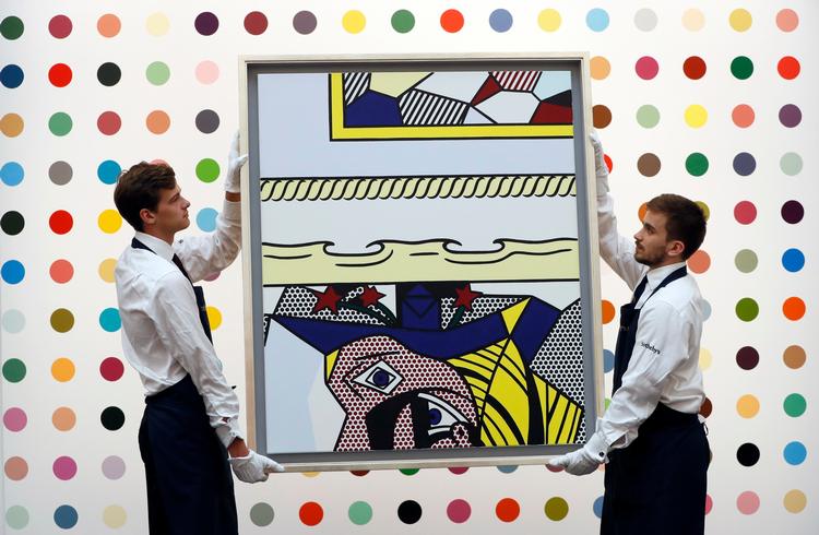 I 2016 voksede den kreative branche i Storbritannien med 5 procent. Det er markant mere end den generelle beskæftigelse. Her er det et billede fra en kunstauktion hos Sotheby's.  