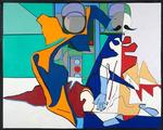 Maleriet ’Esto es malo’ fra 1959, som tilhører Esbjerg Kunstmuseum, er det største og flotteste resultat af Mortensens inspirerende mellemværende med Francisco Goyas serie ’Krigens rædsler’, som spanieren havde påbegyndt knap halvandet hundrede år tidligere.  