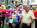 Lars Løkke Rasmussen fotograferet sidste år, hvor han deltog i pride-paraden for at vise sin støtte. 
   
