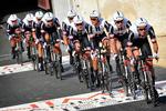 Søren Kragh Andersen fører Team Sunweb an under gårsdagens holdløb. 