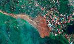 Et satellitbillede viser mudderskredet i Freetown, Sierra Leones hovedstad.  