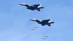 Sydkoreanske F15-kampfly på øvelse i morges. 
     