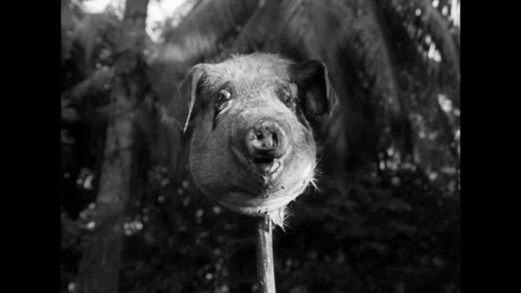 En af de mest ikoniske scener fra den originale filmversion af 'Fluernes herre' fra 1963 er grisehovedet på pinden, der er drengenes offergave til 'uhyret' på øen.   