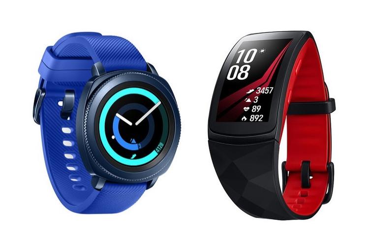Smarturet Gear Sport og fitness-armbåndet Gear Fit2 Pro har begge pulsmålere, indbygget GPS og kan tages med ned på 50 meters dybde, hvis du er ude at svømme. 