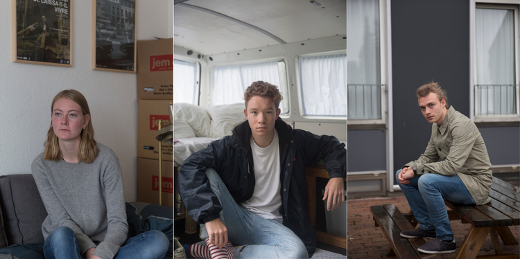 Karen Thule, Justus Herman og Aske Ryskov Kjær har fundet hver sin kreative løsning på at stå uden bolig.  
