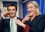 Florian Philippot og Marine Le Pen fotograferet for nogle år siden, da alt var idyl.  