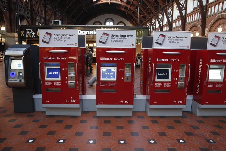 Sådan så DSB's automater ud her til morgen. 