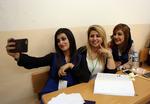 Et kurdisk valghold i byen Irbil.  