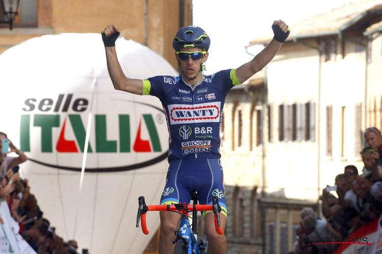 Guillaume Martin krydser stregen som vinder af Giro della Toscana. 