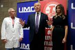 Donald Trump og hans hustru Melania besøgte Las Vegas i går. 