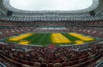 Luzhniki Stadium skal danne rammen om syv kampe til VM-slutrunden i 2018, blandt andre Ruslands åbningskamp, den ene semifinale og finalen 15. juli.
    Pitch being artificially lit at the Luzhniki stadium in Moscow, Russia, on Thursday, Oct. 5, 2017 during a tour of the Russian stadiums which will host matches of the World Cup 2018. (AP Photo/Ivan Sekretarev)
   