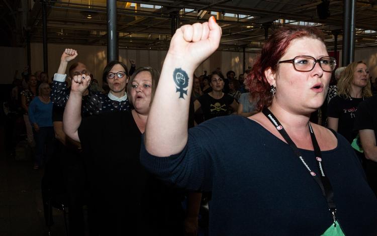 Enhedslistens hovedbestyrelse har mødtes i dag. Billedet er fra et tidligere årsmøde i partiet.  