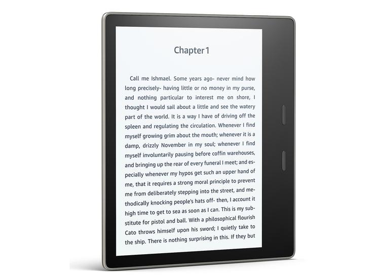 Den nye version af Amazons e-bogslæser, Kindle Oasis, kan tages med ned på to meter dybt vand i en time, før den tager skade Foto: Amazon 