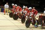 Det danske 4 km forfølgelseshold sendes af sted i jagten på EM-succes i Berlin. Foto: UEC. 