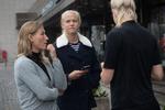 Landsholdsanfører Pernille Harder (i midten) skal sammen med holdkammeraterne spille mod Kroatien tirsdag.
   